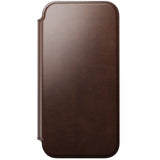 iPhone 18 Pro Nomad Modern Horween Leather Folio Flip Cover - MagSafe Kompatibel - Rustic Brown