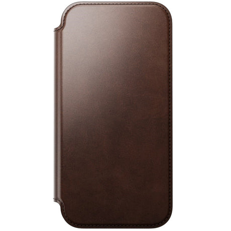 iPhone 18 Pro / 17 Pro Nomad Modern Horween Leather Folio Flip Cover - MagSafe Kompatibel - Rustic Brown