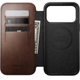 iPhone 18 Pro Max Nomad Modern Horween Leather Folio Flip Cover - MagSafe Kompatibel - Rustic Brown