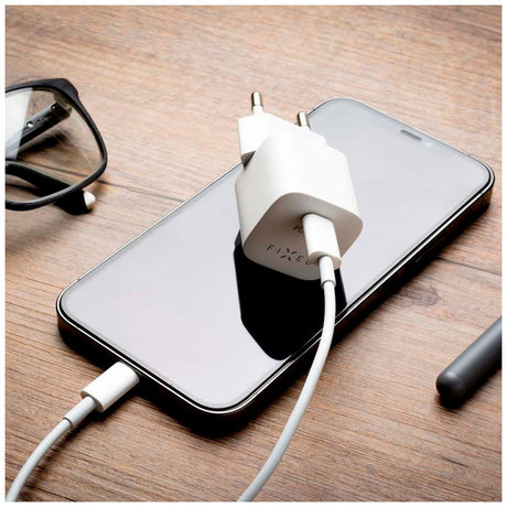 Fixed 20W USB-C PD Hurtig Vægoplader m. USB-C til Lightning Kabel - Hvid