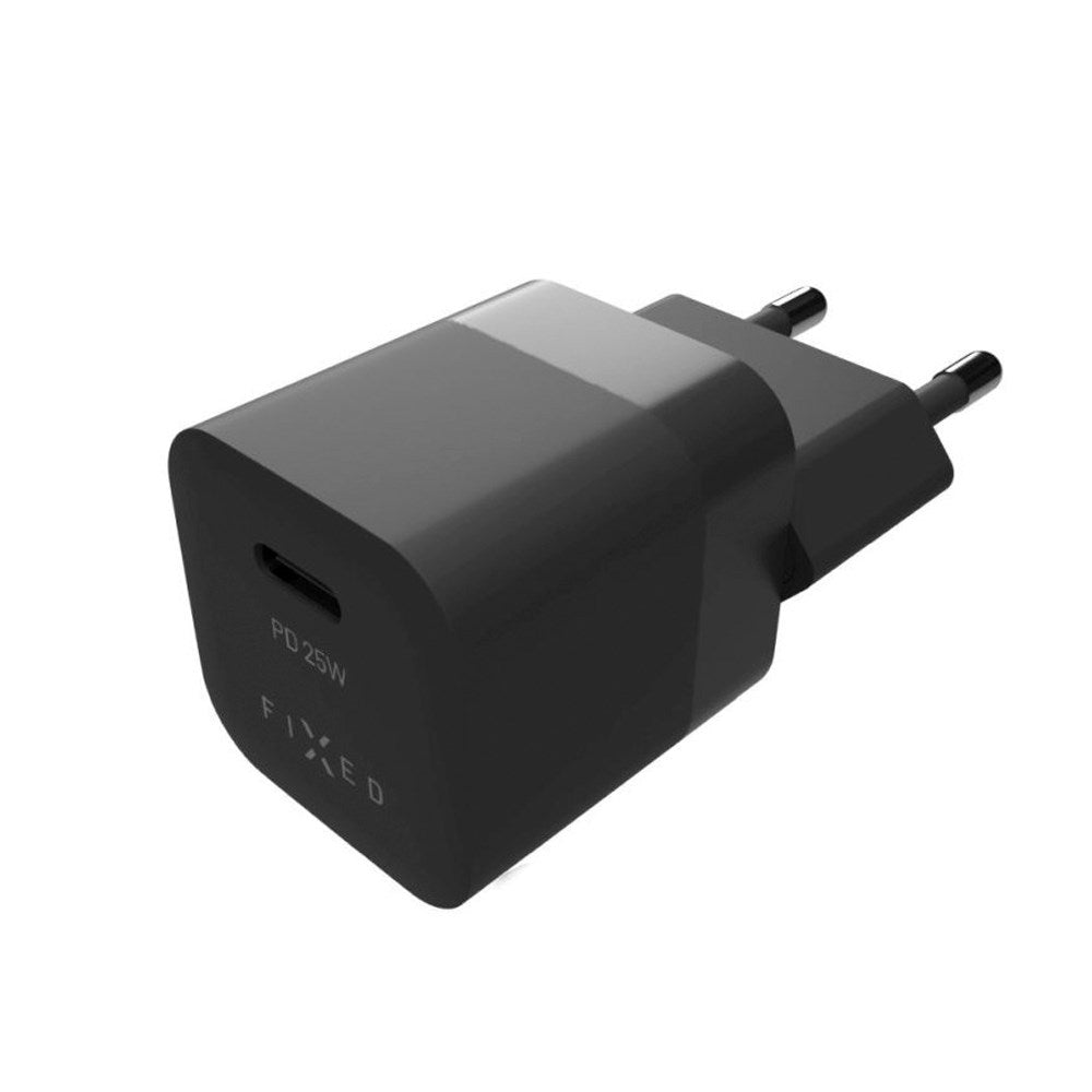 Fixed 25W PD USB-C Hurtig Vægoplader - Sort