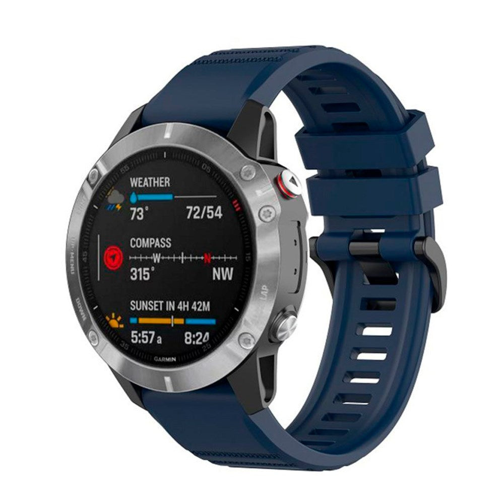 Fixed Universal Garmin 22mm Silikone Rem m. QuickFit - Mørkeblå