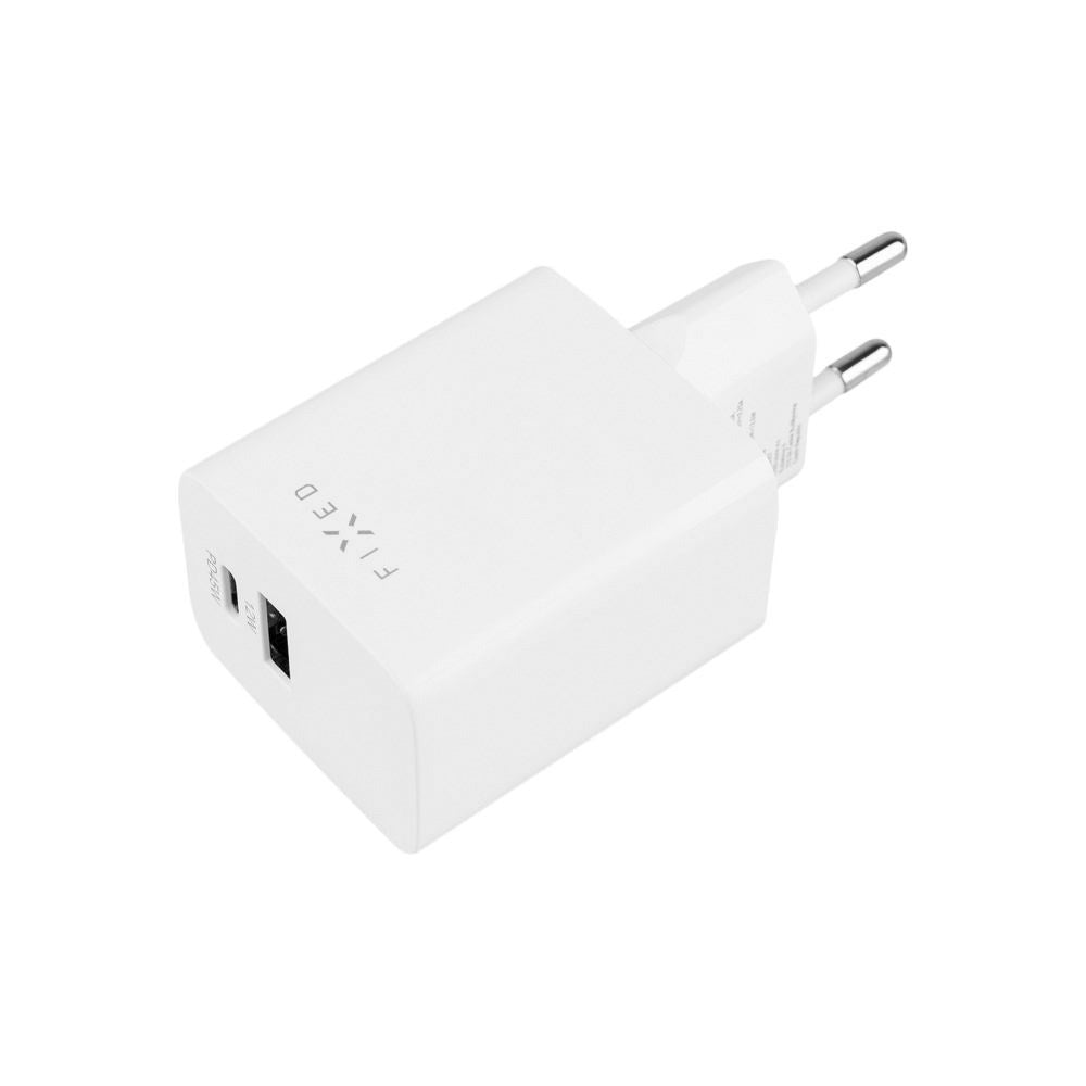 Fixed Mini Vægoplader 45W m. USB-A & USB-C - Hvid