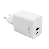 Fixed Mini Vægoplader 45W m. USB-A & USB-C - Hvid