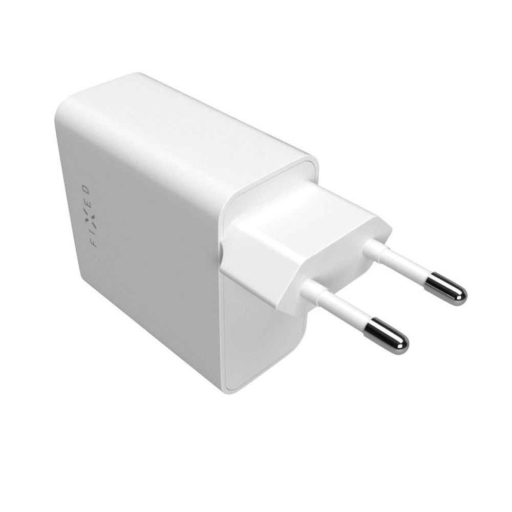 Fixed 65W PD 2x USB-C Hurtig Vægoplader - Hvid