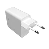 Fixed 65W PD 2x USB-C Hurtig Vægoplader - Hvid