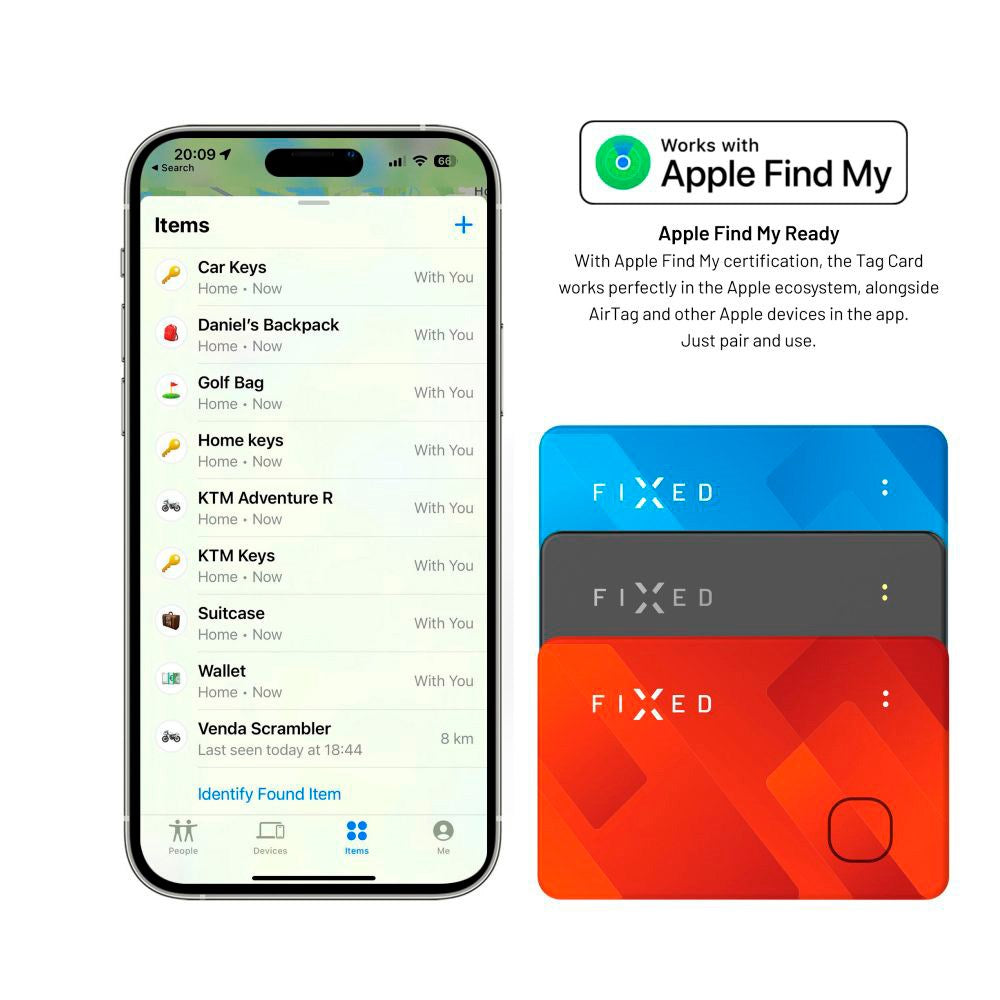 Fixed Tag Card – Bluetooth GPS Tracker – Apple Find My - Orange