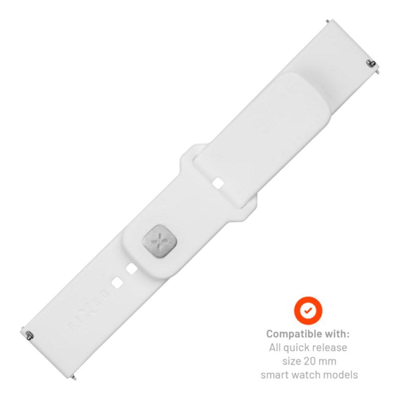 Fixed Sporty Silikone Rem til Universal Smartwatch (20mm) - Hvid