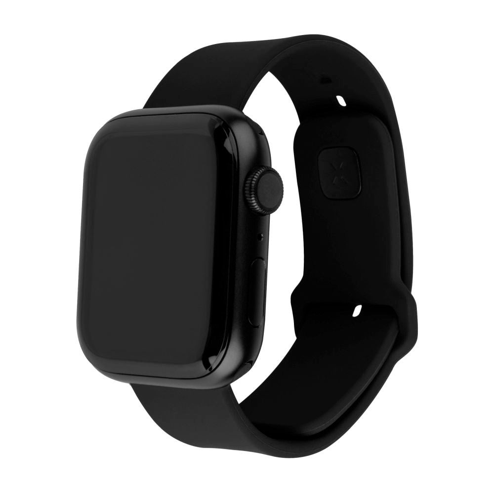 Fixed Apple Watch (42/44/SE/45/46/49mm) Sporty Silikone Rem Sæt - Sort