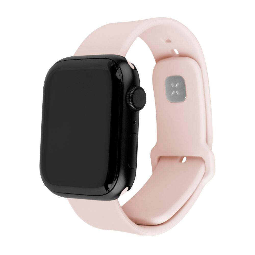 Fixed Apple Watch (42/44/SE/45/46/49mm) Sporty Silikone Rem Sæt - Lyserød