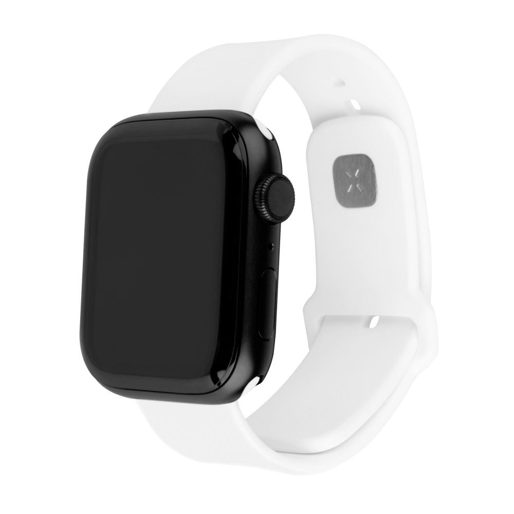 Fixed Apple Watch (42/44/SE/45/46/49mm) Sporty Silikone Rem Sæt - Hvid