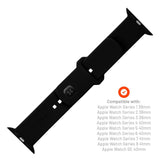 Fixed Apple Watch (38/40/SE/41/42mm) Sporty Silikone Rem Sæt - Sort