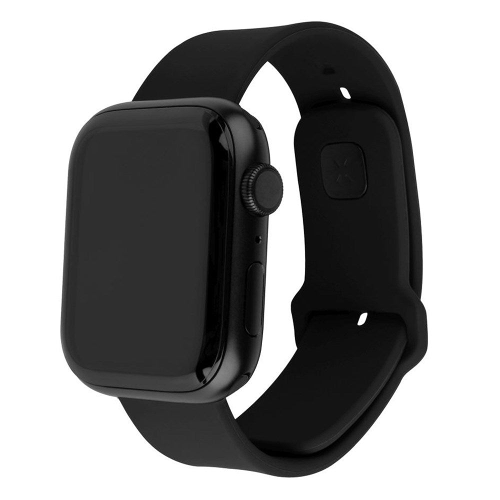 Fixed Apple Watch (42/44/SE/45/46/49mm) Sporty Wide Silikone Rem Sæt - Sort