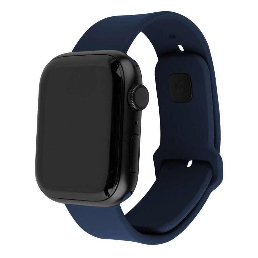 Fixed Apple Watch (42/44/SE/45/46/49mm) Sporty Wide Silikone Rem Sæt - Blå