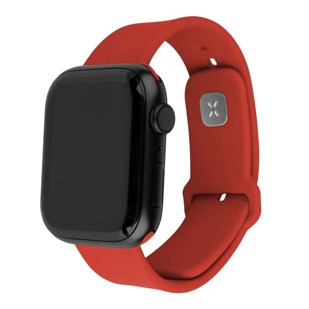 Fixed Apple Watch (42/44/SE/45/46/49mm) Sporty Wide Silikone Rem Sæt - Rød