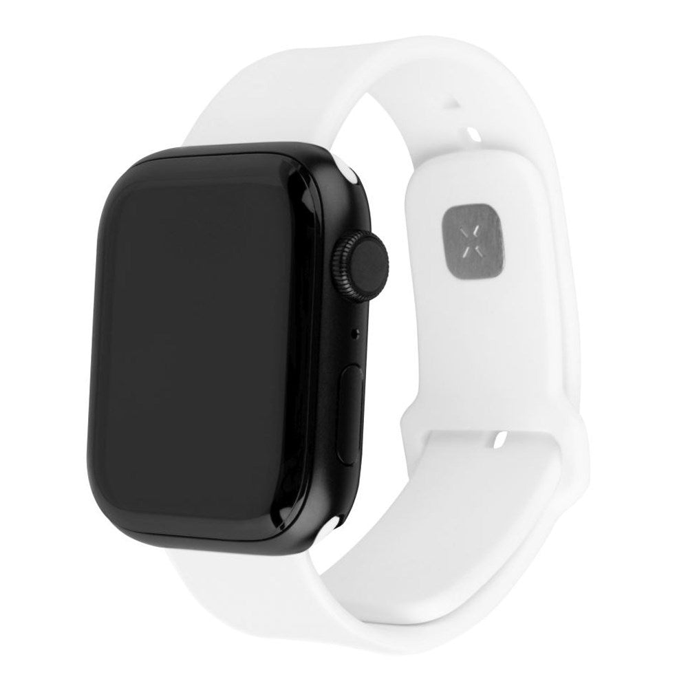 Fixed Apple Watch (42/44/SE/45/46/49mm) Sporty Wide Silikone Rem Sæt - Hvid