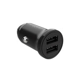 Fixed - Mini Biloplader 2x USB-A / 1x Lightning Kabel - 15W - 1m - Sort