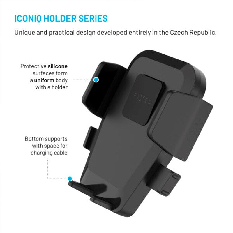 Fixed Iconiq Flex XL (Maks. Mobil Bredde: 5.3 - 8.3 cm) Mobilholder til Bil - Instrumentbræt & Forrude - Sort