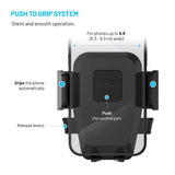 Fixed Iconiq Flex XL (Maks. Mobil Bredde: 5.3 - 8.3 cm) Mobilholder til Bil - Instrumentbræt & Forrude - Sort