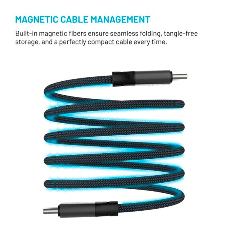 Fixed - Magnetic USB-C til USB-C Kabel - 240W - 1.2m - Sort - (DEMO)