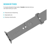 Fixed - Apple Watch (42 / 44 / SE / 45 / 46 / 49mm) Sporty Silikone Rem Sæt - Lysegrå