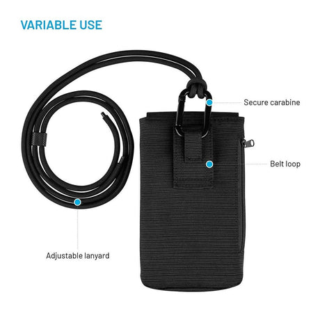 Fixed Mobil Taske m. Lomme - Maks. Mobilmål: 100 x 178mm - Sort