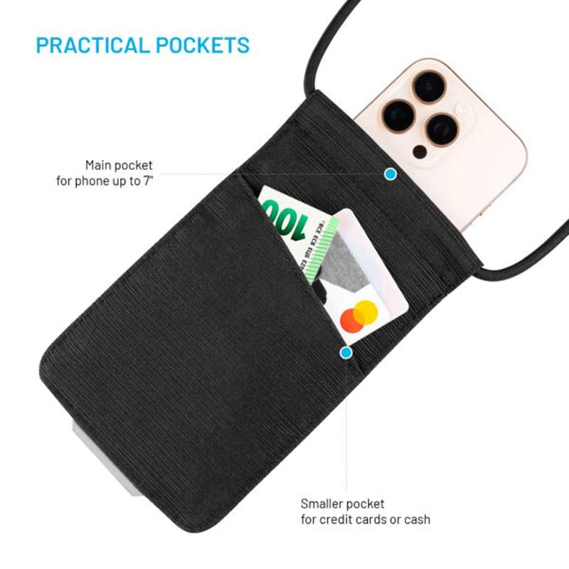 Fixed Mobil Taske m. Snor - Maks. Mobilmål: 105 x 185mm - Sort