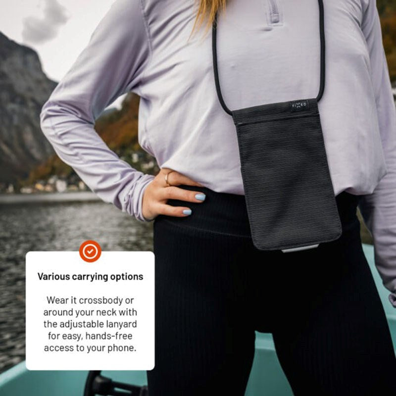 Fixed Mobil Taske m. Snor - Maks. Mobilmål: 105 x 185mm - Sort