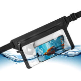Fixed Vandtæt Bæltetaske m. Lynlås - Maks. Mobilmål: 200 x 138mm - Sort / Gennemsigtig