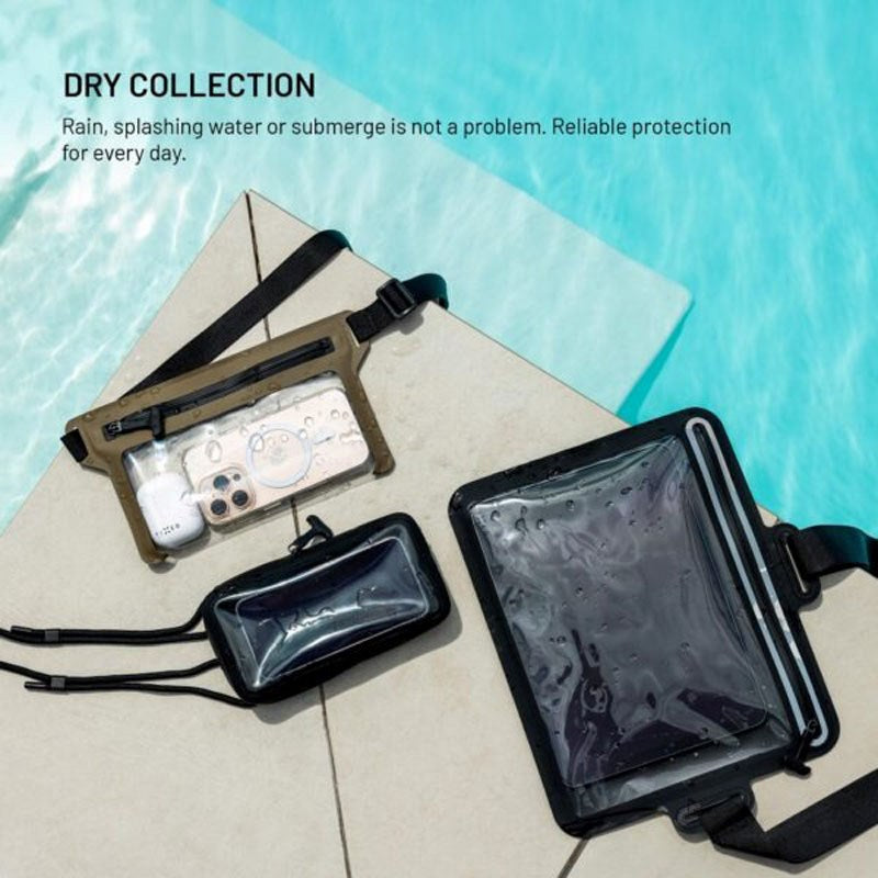 Fixed Vandtæt Bæltetaske m. Lynlås - Maks. Mobilmål: 200 x 138mm - Beige / Gennemsigtig