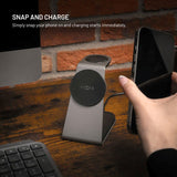 FIxed 3-i-1 Trådløs Opladningsdock 15W til Smartphone / Apple Watch / AirPods - Titanium