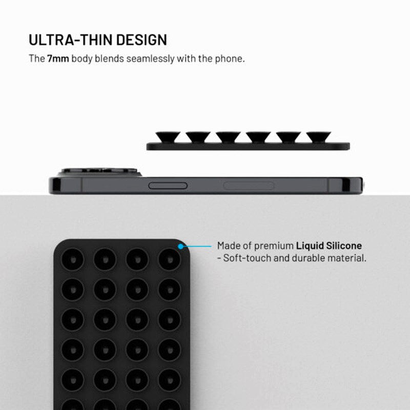 Fixed MagMate - Silikone Sugekop Mobilholder - MagSafe Kompatibel - Sort