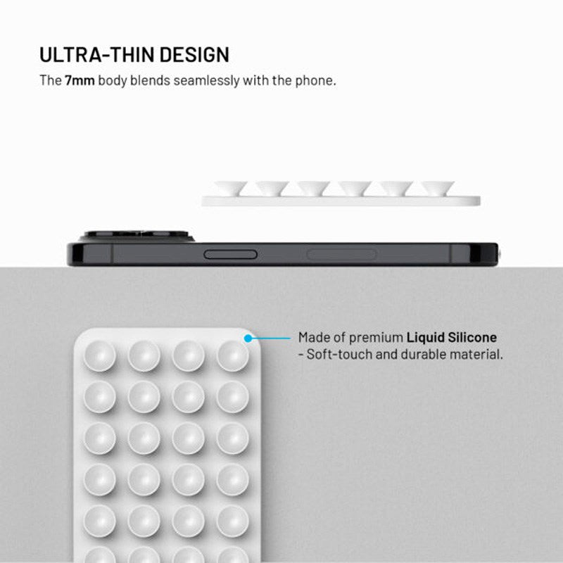 Fixed MagMate - Silikone Sugekop Mobilholder - MagSafe Kompatibel - Hvid