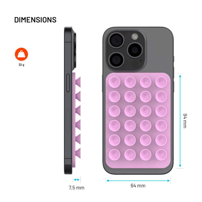 Fixed MagMate - Silikone Sugekop Mobilholder - MagSafe Kompatibel - Lyserød