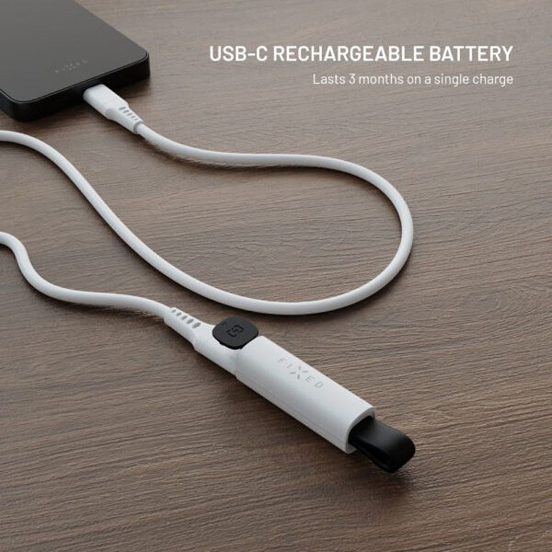 Fixed Tracker m. USB-C Opladning - Apple Find My Kompatibel - Hvid