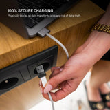 Fixed 240W Data Blocker med 1 x USB-A 1 x USB-C - Sort