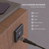 Fixed 240W Data Blocker med 1 x USB-A 1 x USB-C - Sort