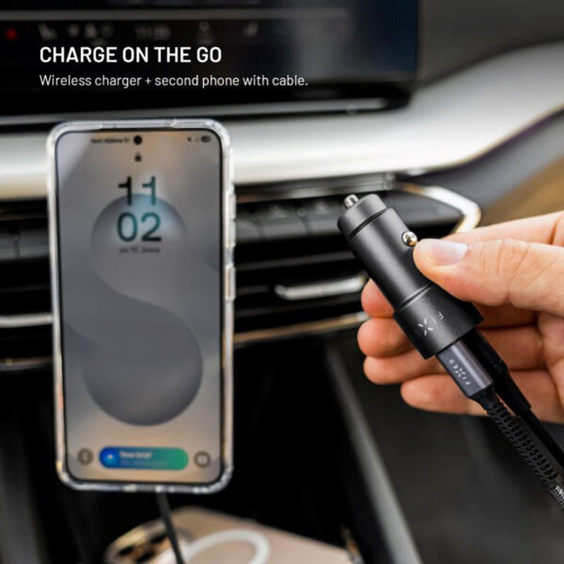 Fixed Biloplader - 65W - 2 x USB-C - Sort