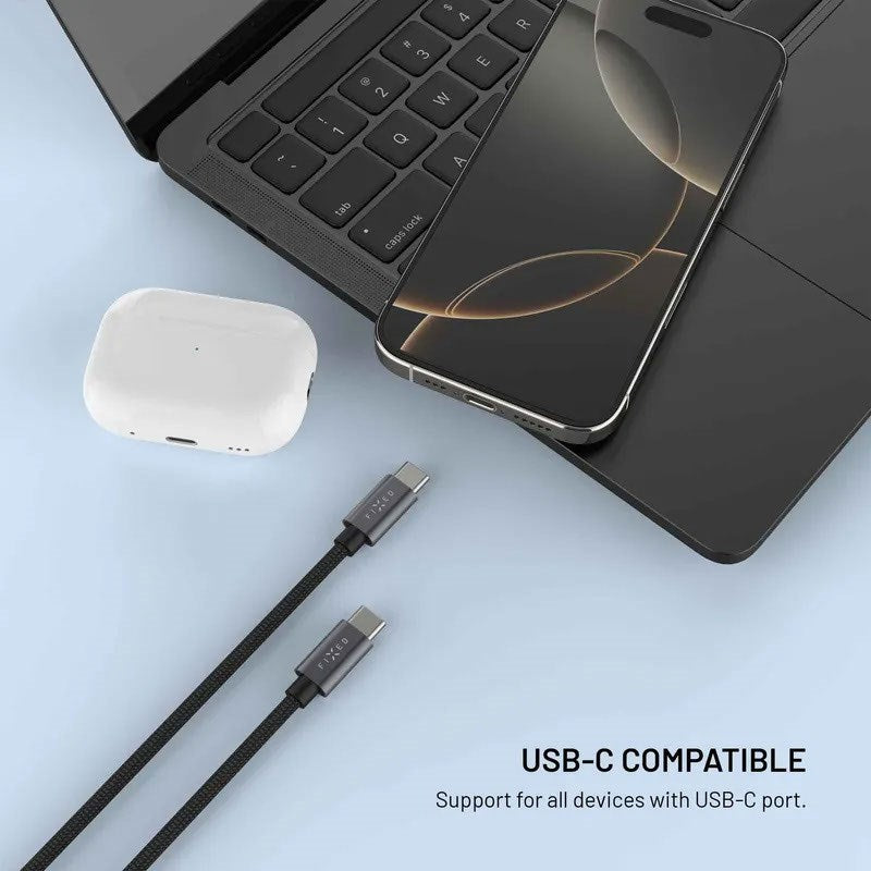 Fixed Opladningskabel til Apple Watch & Samsung Galaxy Watch - USB-C / 1.5m - Sort