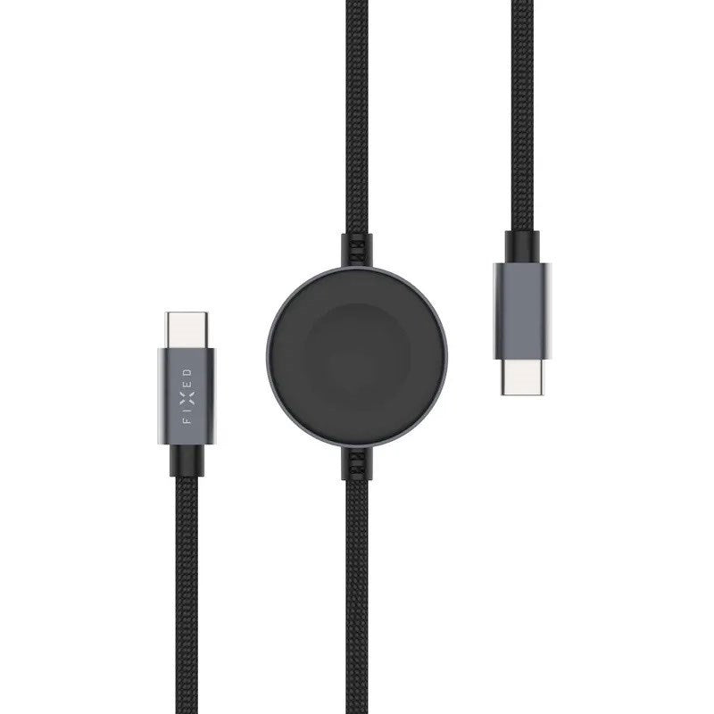 Fixed Opladningskabel til Apple Watch & Samsung Galaxy Watch - USB-C / 1.5m - Sort