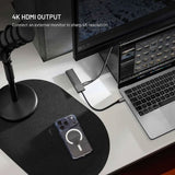 Fixed 5-in-1 USB-C Multiport Hub - 3 x USB-C - 1 x USB-A - 1 x HDMI - Sølv