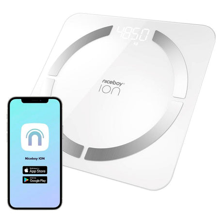 Niceboy ION Smart Scale - Bluetooth / Wifi Kropsanalyse Badevægt - Hvid