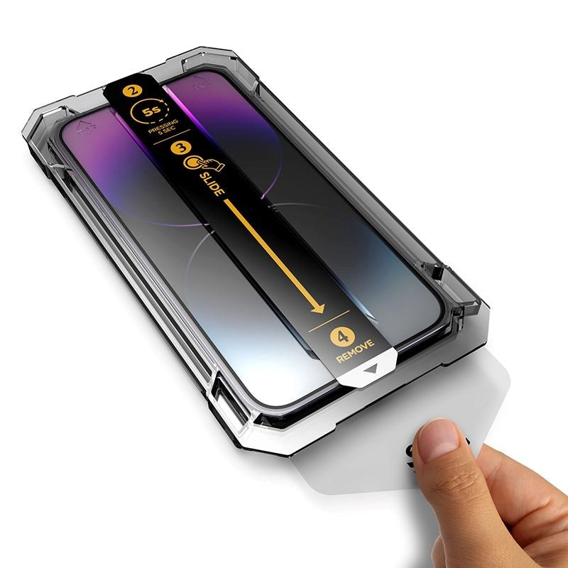 Mobile Origin Skærmbeskyttelsesglas m. Applikator - iPhone 16e / 14 / 13 / 13 Pro - Gennemsigtig / Sort Kant