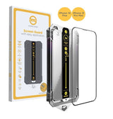 Mobile Origin Skærmbeskyttelsesglas m. Applikator - iPhone 14 Plus / 13 Pro Max - Gennemsigtig / Sort Kant