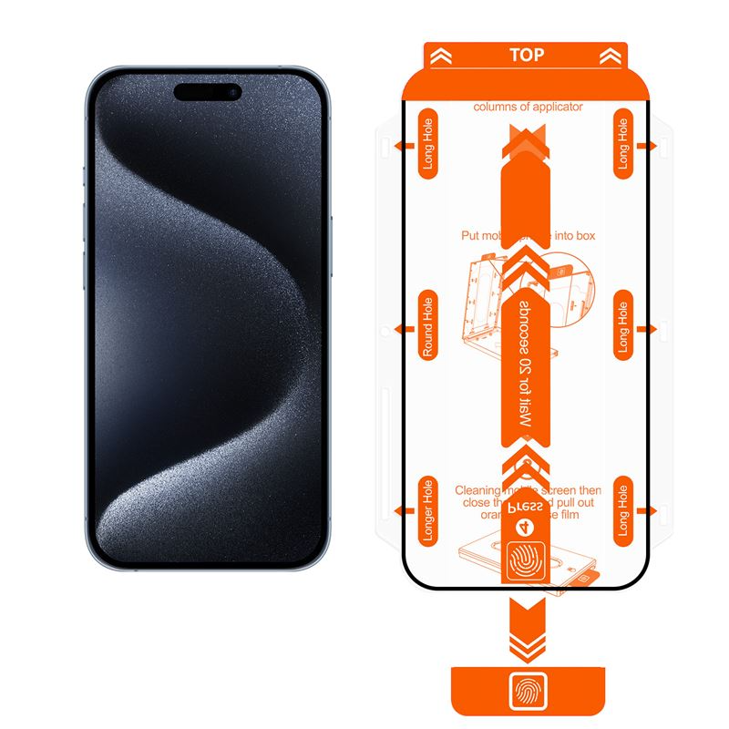 iPhone 15 Pro Mobile Origin Orange Screen Guard Skærmbeskyttelse – 2 stk. - Gennemsigtig