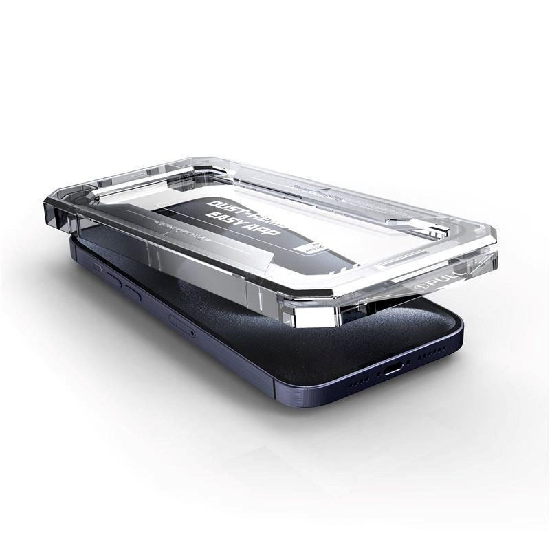 Mobile Origin Skærmbeskyttelsesglas m. Applikator - iPhone 15 Plus - Gennemsigtig / Sort Kant