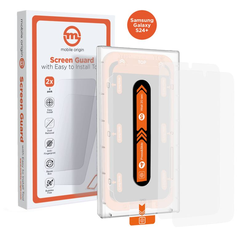 Samsung Galaxy S24+ (Plus) Mobile Origin Orange Screen Guard Skærmbeskyttelse – 2 stk. - Gennemsigtig