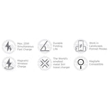 Magnetisk Trådløs Oplader - Mobile Origin TravelCharge Pro - MagSafe Kompatibel - Sølv