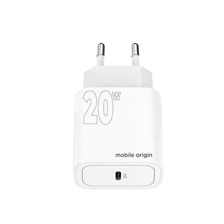 Mobile Origin PD 20W USB-C Vægoplader - Hvid