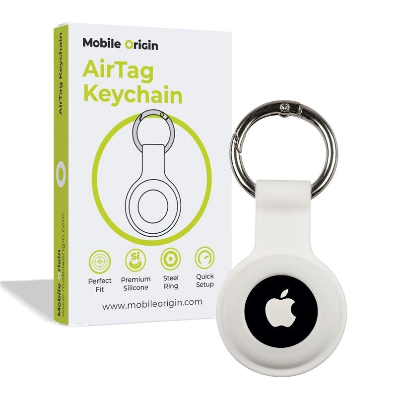 AirTag 1. & 2. Gen. Nøglering - Mobile Origin - Hvid